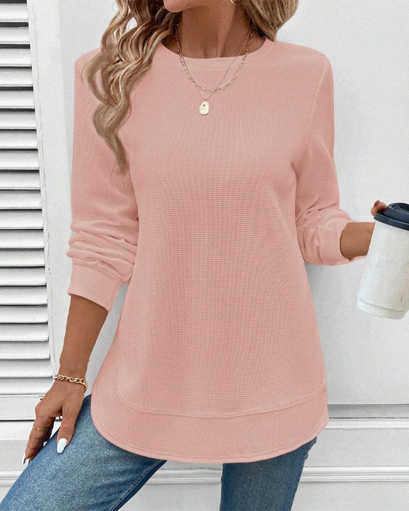 Alisa Frauen O-Ausschnitt Langarmshirt für stilvolle und bequeme Alltagslooks