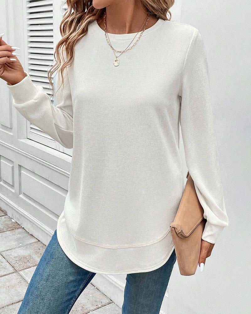 Alisa Frauen O-Ausschnitt Langarmshirt für stilvolle und bequeme Alltagslooks