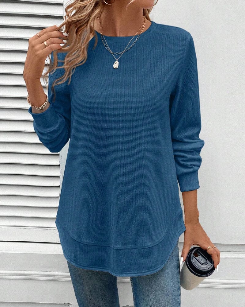 Alisa Frauen O-Ausschnitt Langarmshirt für stilvolle und bequeme Alltagslooks
