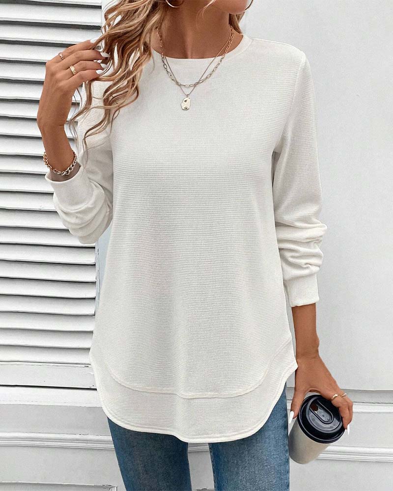 Alisa Frauen O-Ausschnitt Langarmshirt für stilvolle und bequeme Alltagslooks