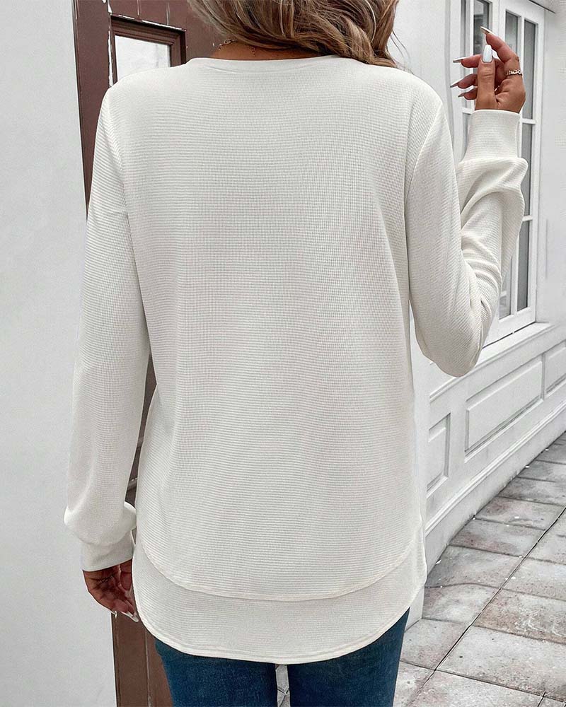 Alisa Frauen O-Ausschnitt Langarmshirt für stilvolle und bequeme Alltagslooks
