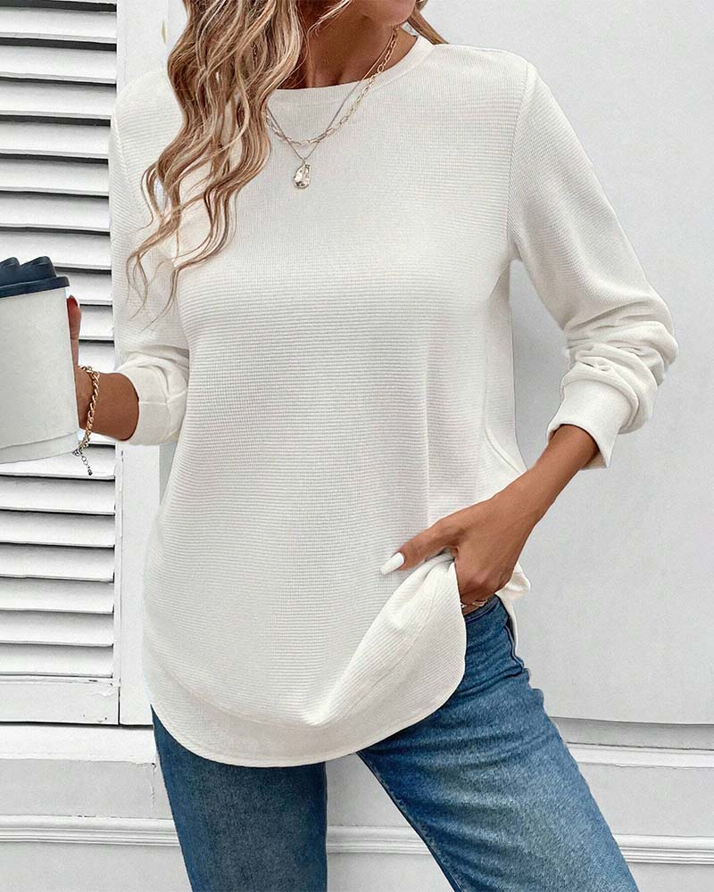 Alisa Frauen O-Ausschnitt Langarmshirt für stilvolle und bequeme Alltagslooks