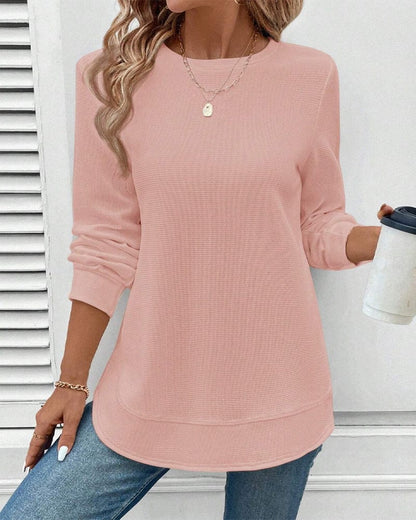 Alisa Frauen O-Ausschnitt Langarmshirt für stilvolle und bequeme Alltagslooks