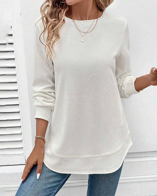 Alisa Frauen O-Ausschnitt Langarmshirt für stilvolle und bequeme Alltagslooks