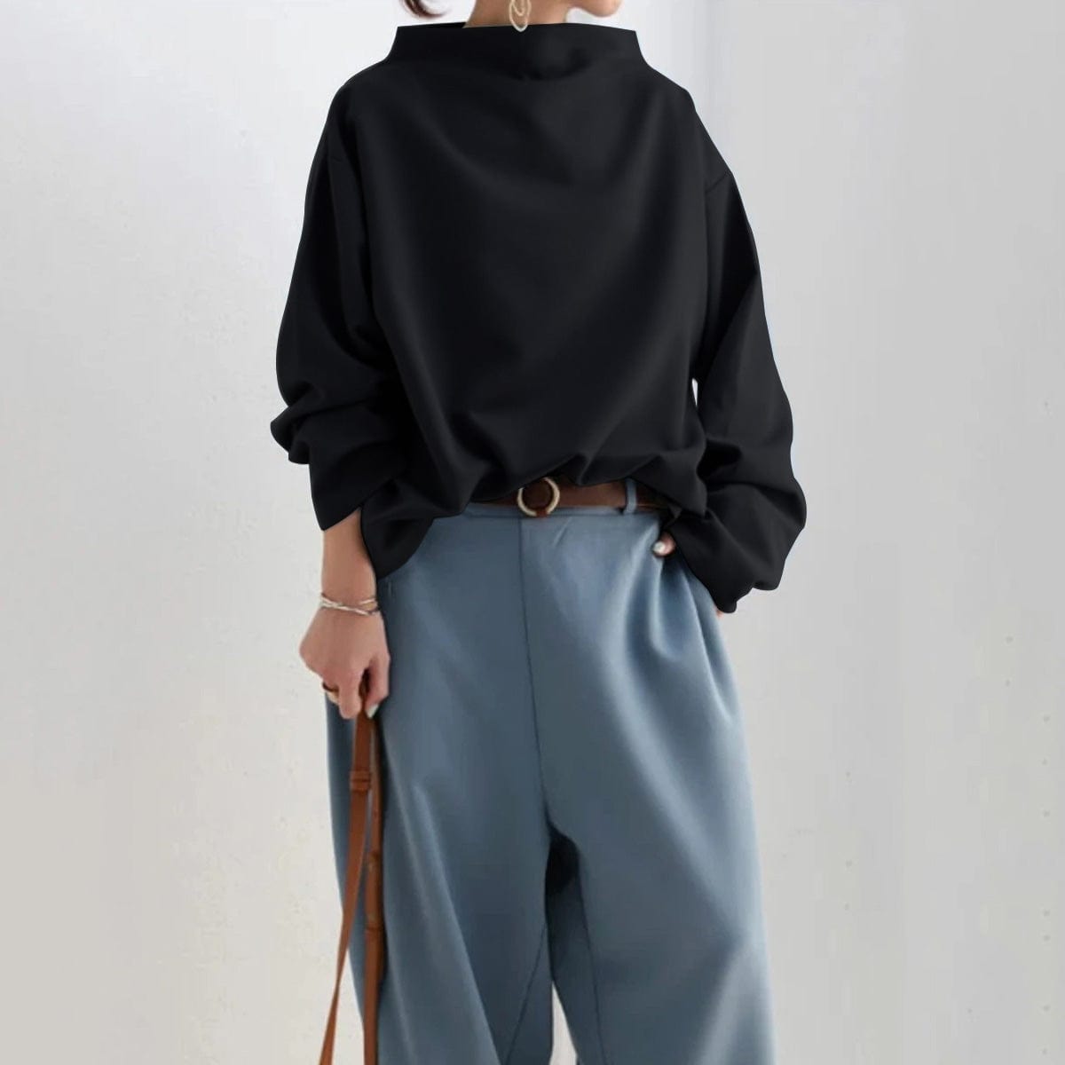 Eliana Cozy High Neck Sweater for Elegant Comfort