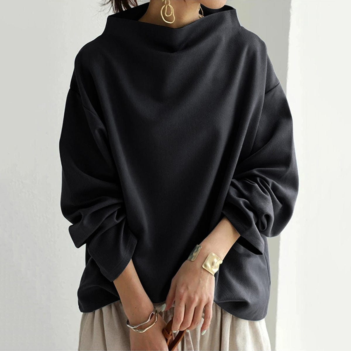 Eliana Cozy High Neck Sweater for Elegant Comfort