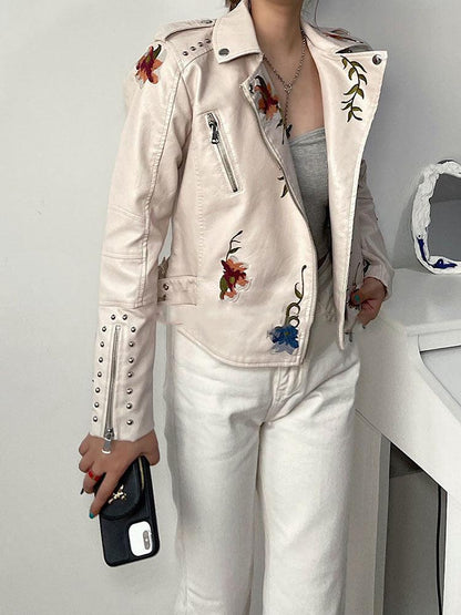 Ella Floral Leather Jacket
